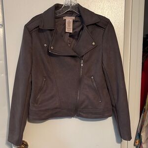 Philosophy Women's Gray/brown faux Leather Jacket